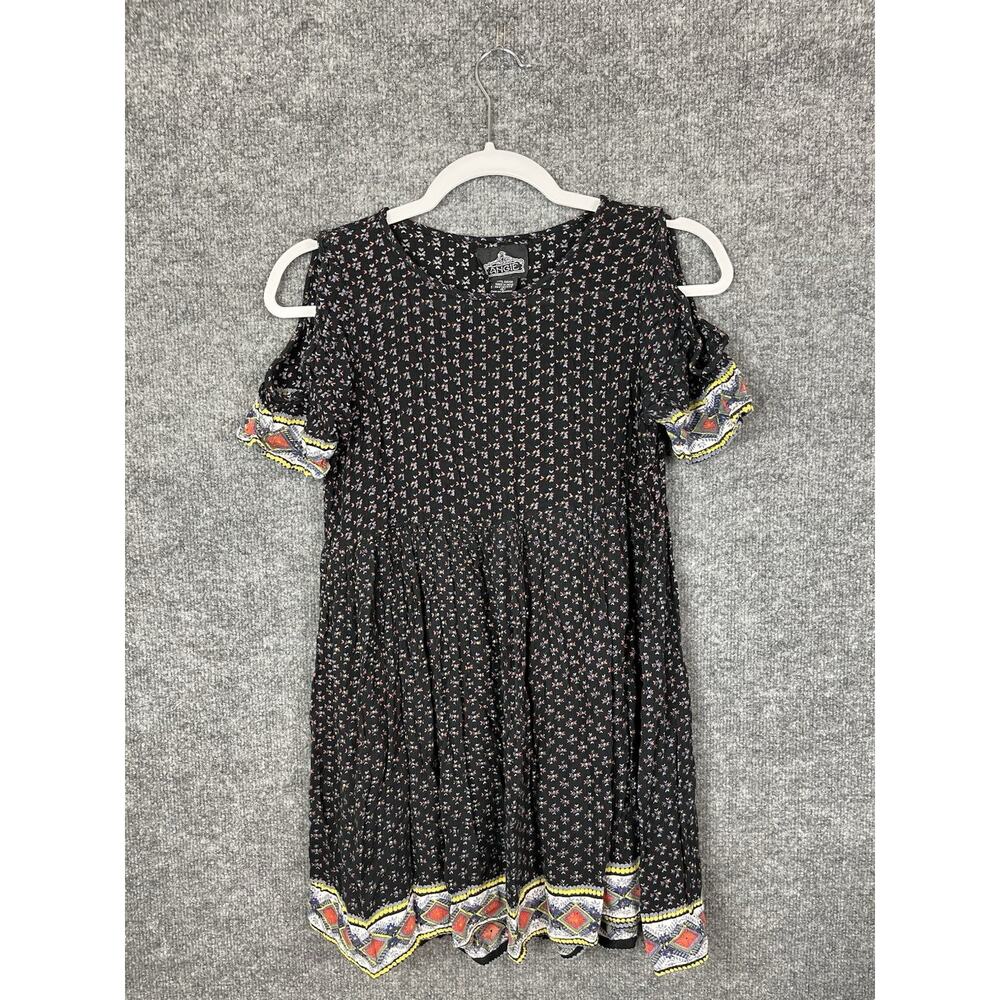 Angie Dress Youth Girls Size Large Floral Print Peekaboo‎ Sleeve